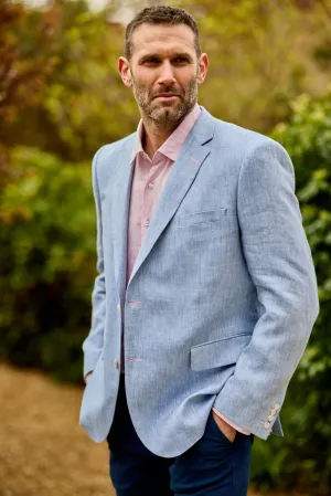 Gun Hill Mens Murphy Linen Jacket - light blue