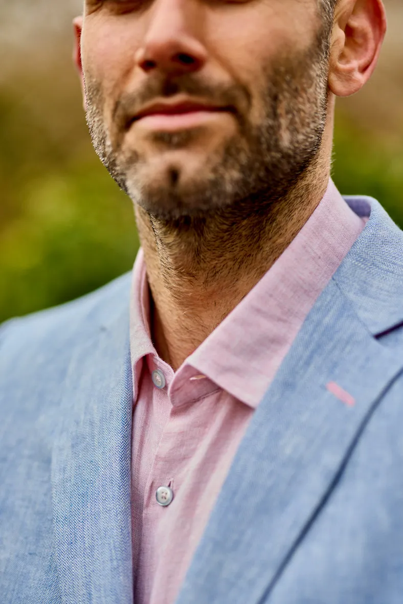 Gun Hill Mens Murphy Linen Jacket - light blue