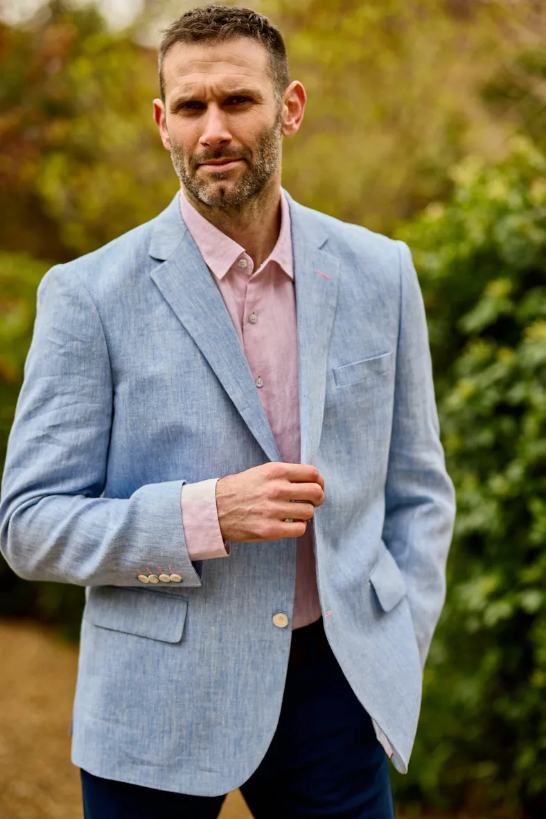 Gun Hill Mens Murphy Linen Jacket - light blue