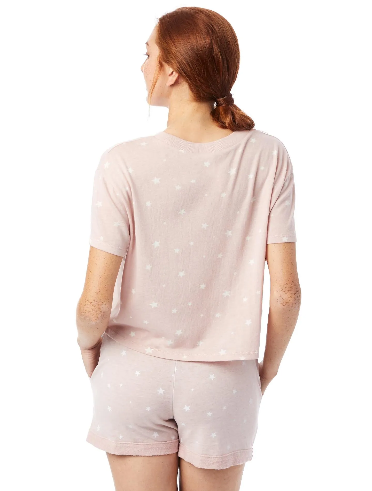 Headliner Vintage Crop Tee (Rose Quartz Dreamy Stars)