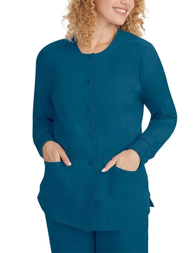 Healing Hands Purple Label Women's Snap Front Daisy Scrub Jacket