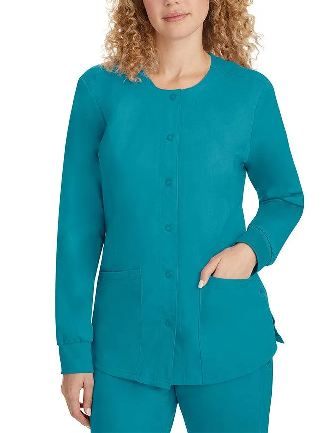 Healing Hands Purple Label Women's Snap Front Daisy Scrub Jacket