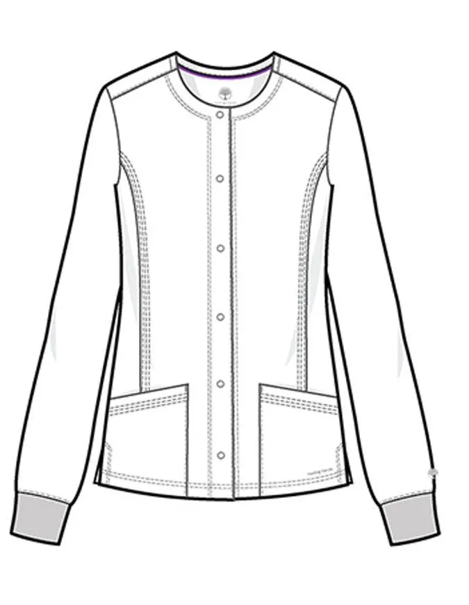 Healing Hands Purple Label Women's Snap Front Daisy Scrub Jacket