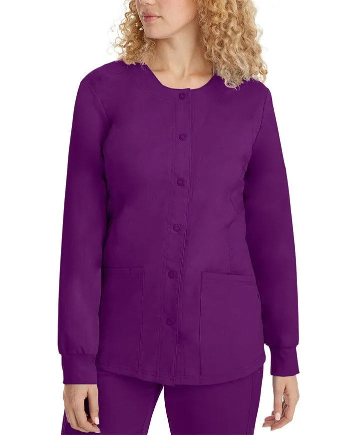 Healing Hands Purple Label Women's Snap Front Daisy Scrub Jacket