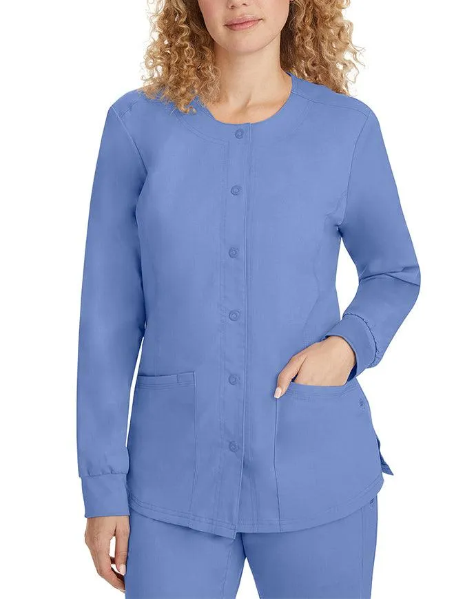 Healing Hands Purple Label Women's Snap Front Daisy Scrub Jacket