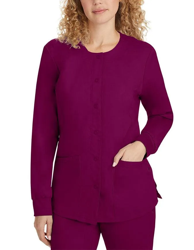 Healing Hands Purple Label Women's Snap Front Daisy Scrub Jacket
