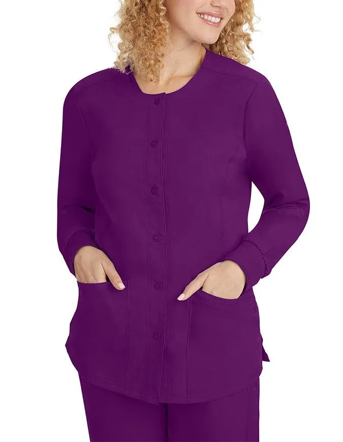 Healing Hands Purple Label Women's Snap Front Daisy Scrub Jacket