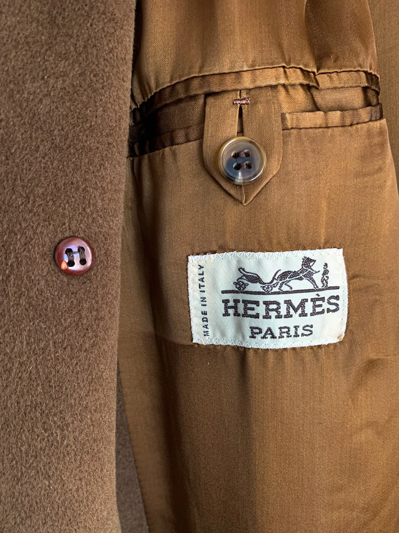 Hermès Nutmeg Cashmere Blend Overcoat