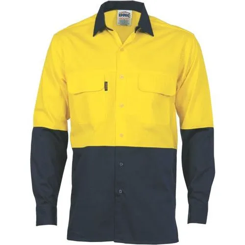 HiVis 3 Way Cool-Breeze Cotton Shirt - Long sleeve - 3938