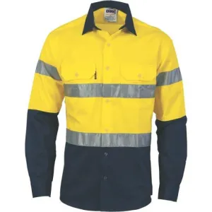 HiVis Cool-Breeze Cotton Shirt with Generic Tape - Long Sleeve 3966