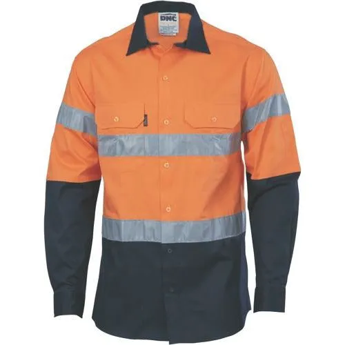 HiVis Cool-Breeze Cotton Shirt with Generic Tape - Long Sleeve 3966