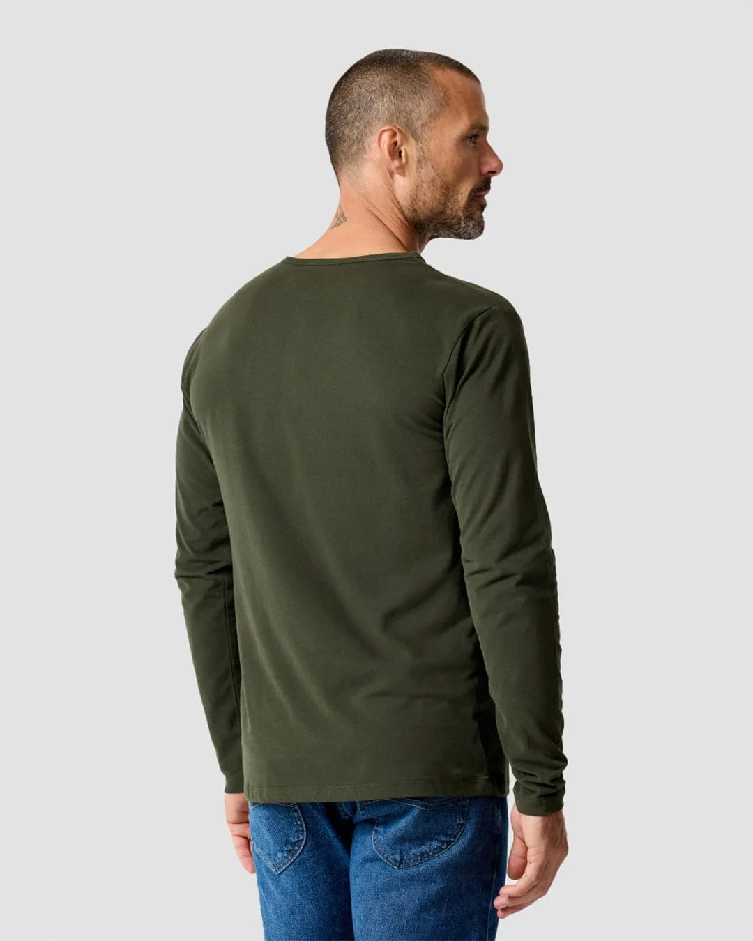 INTO THE AM Long Sleeve Henley Shirts for Men S - 4XL Casual Lightweight Fitted Longsleeve