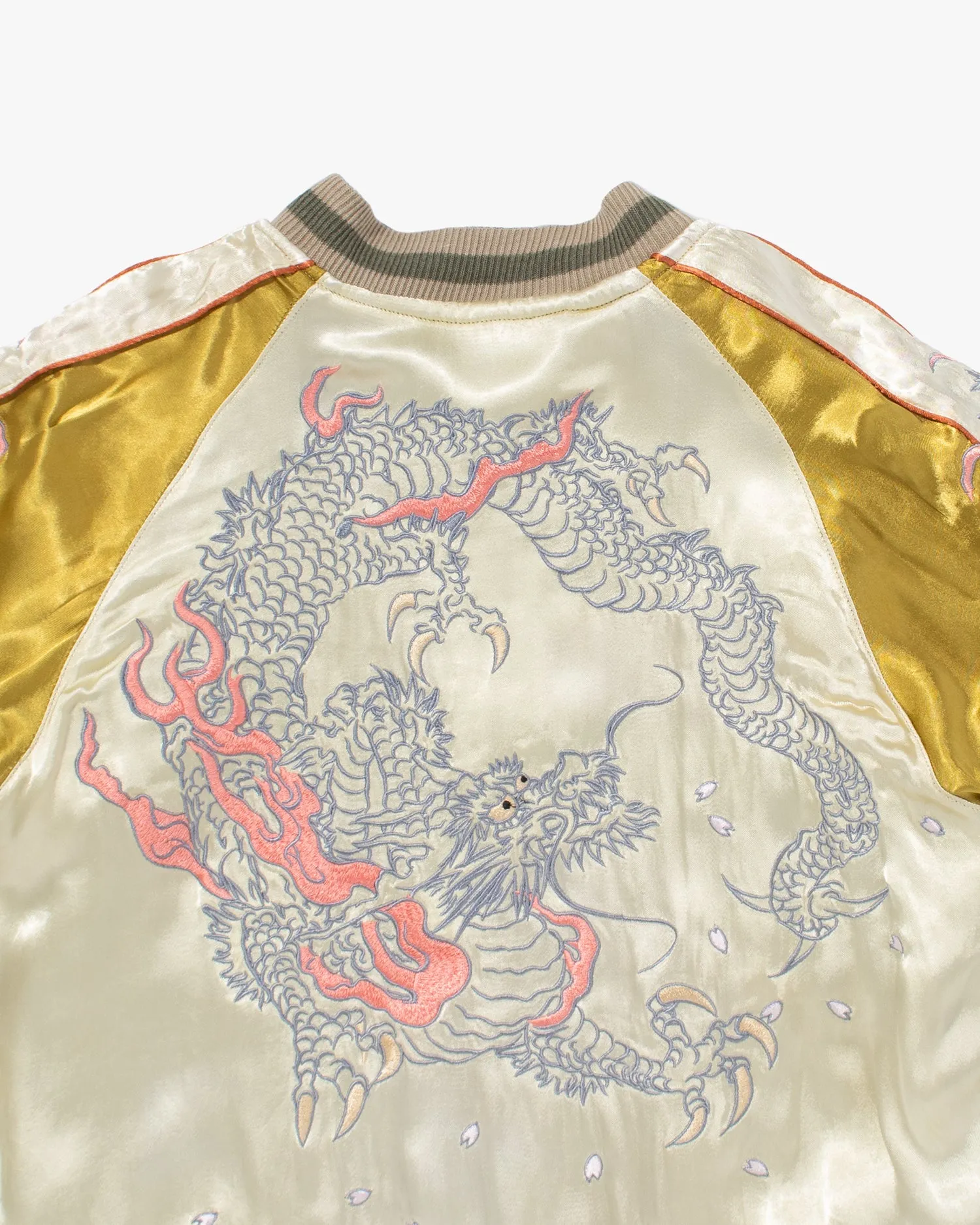 Japanese Repro Souvenir Jacket, Reversible, Gold with Dragon - M