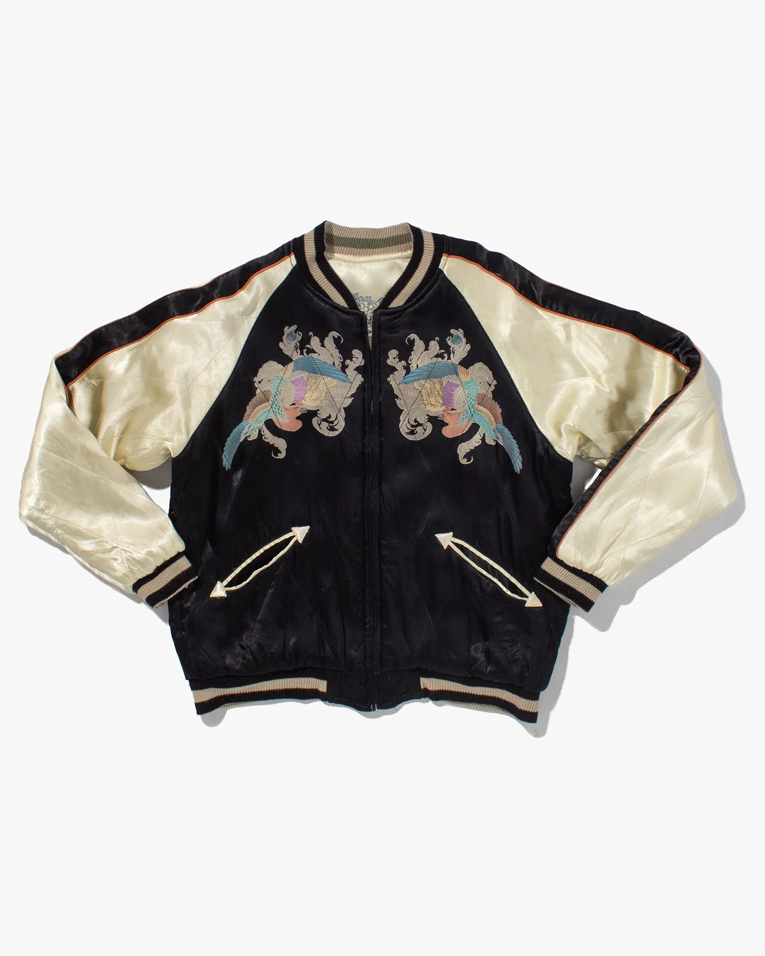 Japanese Repro Souvenir Jacket, Reversible, Gold with Dragon - M
