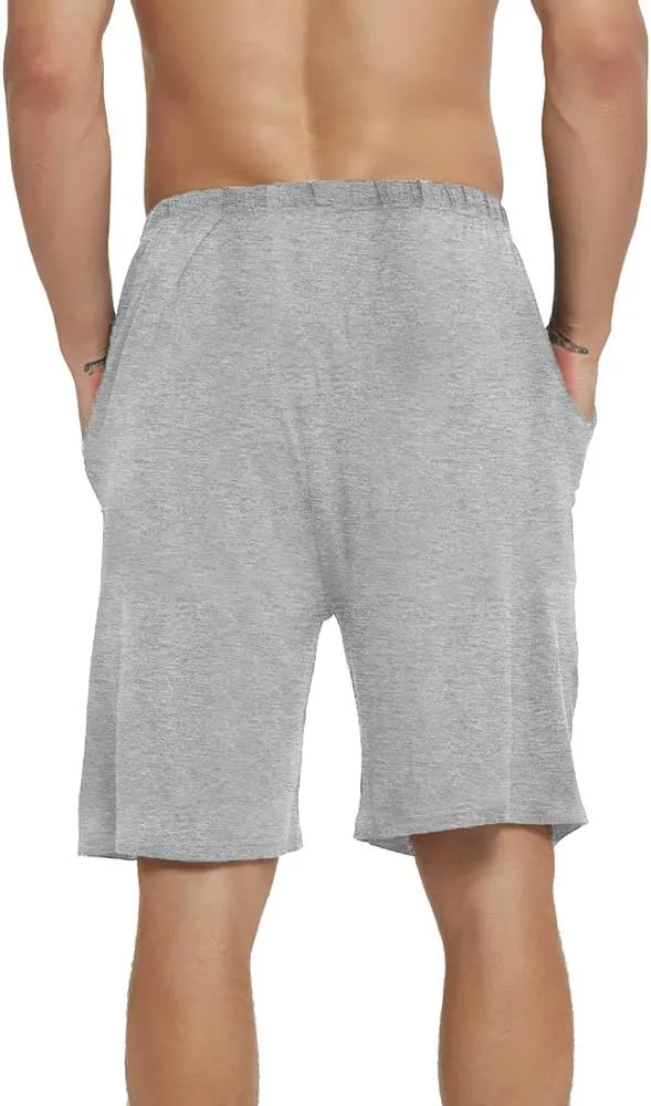 JINSHI Mens Pajama Shorts Soft Comfortable Lightweight Elastic Drawstring Men Lounge Sleep Shorts with Pockets