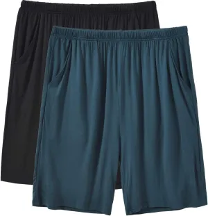 JINSHI Mens Pajama Shorts Soft Comfortable Lightweight Elastic Drawstring Men Lounge Sleep Shorts with Pockets