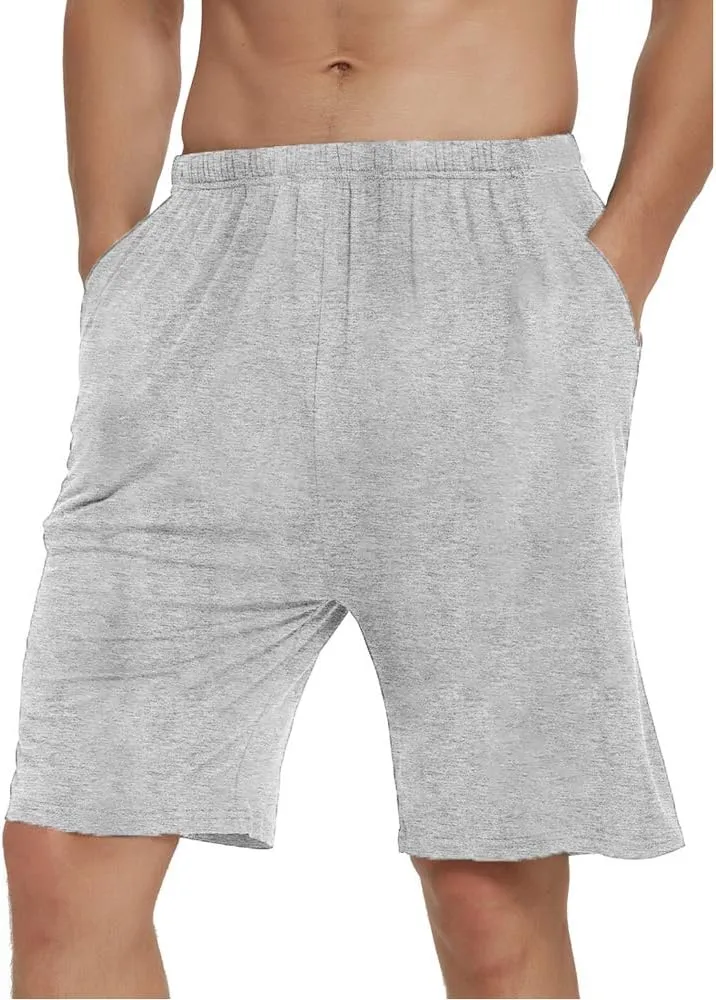 JINSHI Mens Pajama Shorts Soft Comfortable Lightweight Elastic Drawstring Men Lounge Sleep Shorts with Pockets