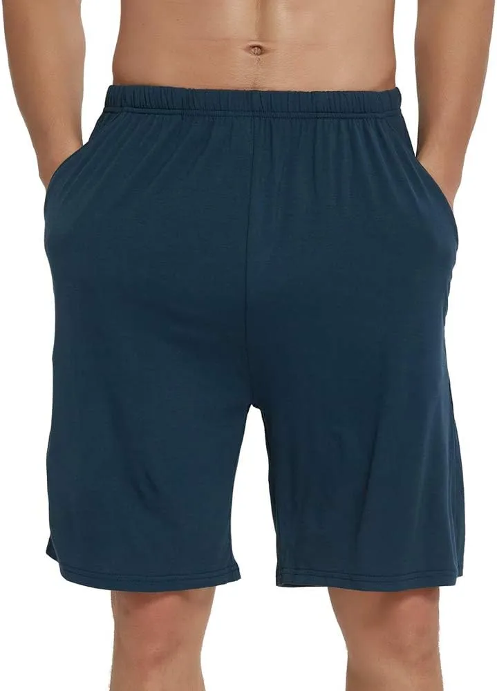 JINSHI Mens Pajama Shorts Soft Comfortable Lightweight Elastic Drawstring Men Lounge Sleep Shorts with Pockets