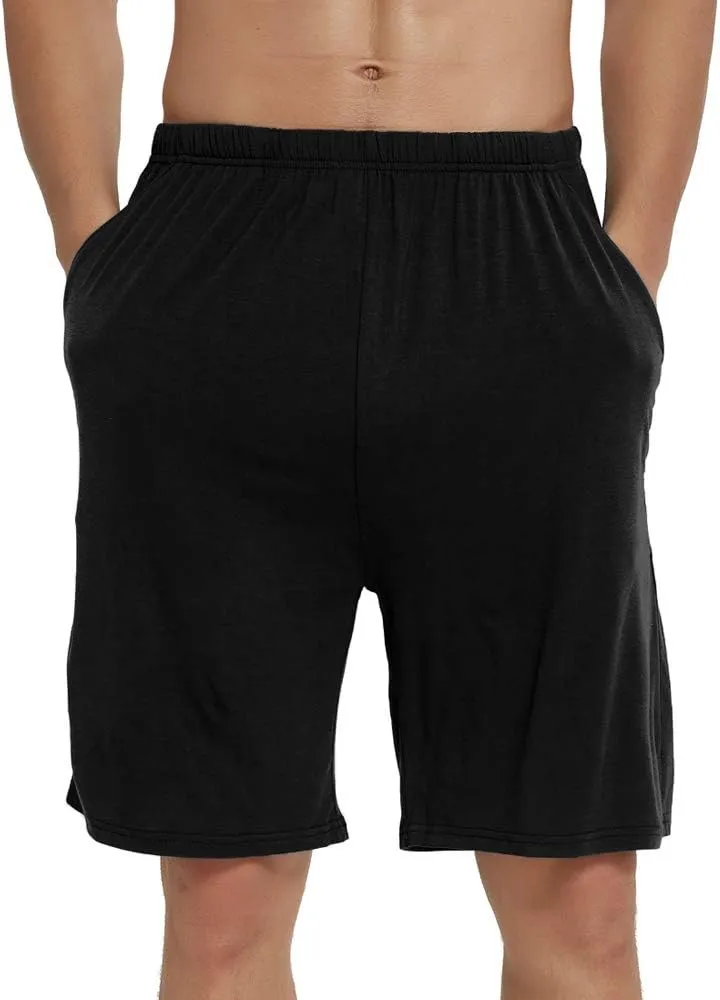 JINSHI Mens Pajama Shorts Soft Comfortable Lightweight Elastic Drawstring Men Lounge Sleep Shorts with Pockets