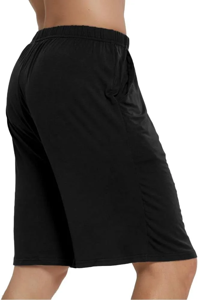 JINSHI Mens Pajama Shorts Soft Comfortable Lightweight Elastic Drawstring Men Lounge Sleep Shorts with Pockets