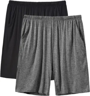 JINSHI Mens Pajama Shorts Soft Comfortable Lightweight Elastic Drawstring Men Lounge Sleep Shorts with Pockets