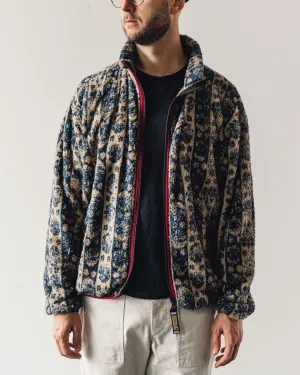 Kapital Damask Stripe Fleece Zip, Beige