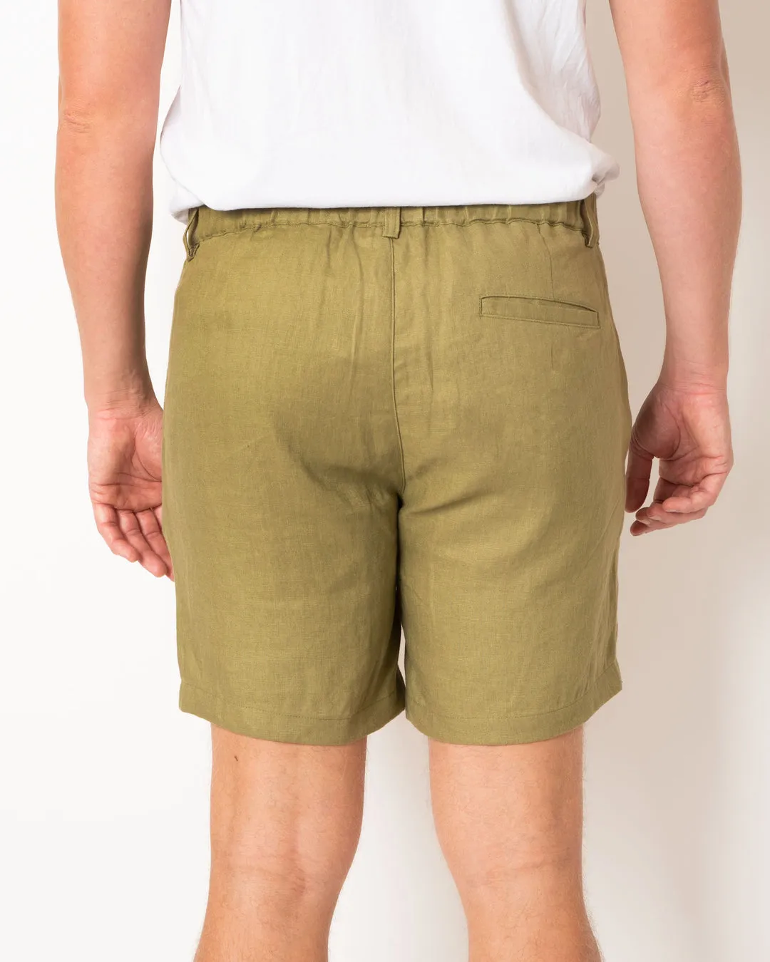 Khaki Linen Shorts