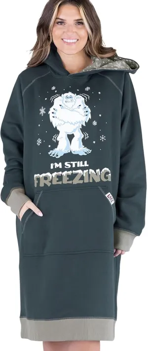 Lazy One Oversized Hoodie Sweatshirt, Comfortable Sleepwear, Sweater Dress for Women