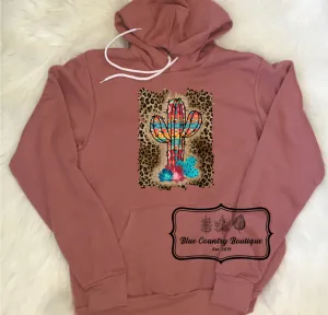 Leopard Aztec Cactus Hoodie