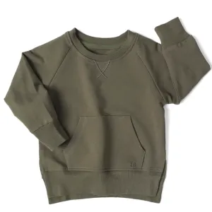 Little Bipsy - Pocket Pullover in Dark Moss