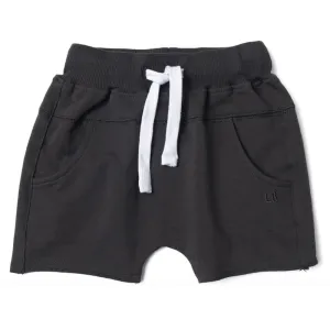 Little Bipsy - Raw Edge Harem Shorts in Charcoal