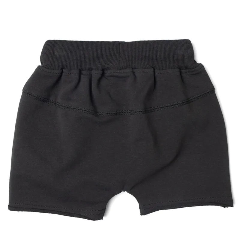 Little Bipsy - Raw Edge Harem Shorts in Charcoal