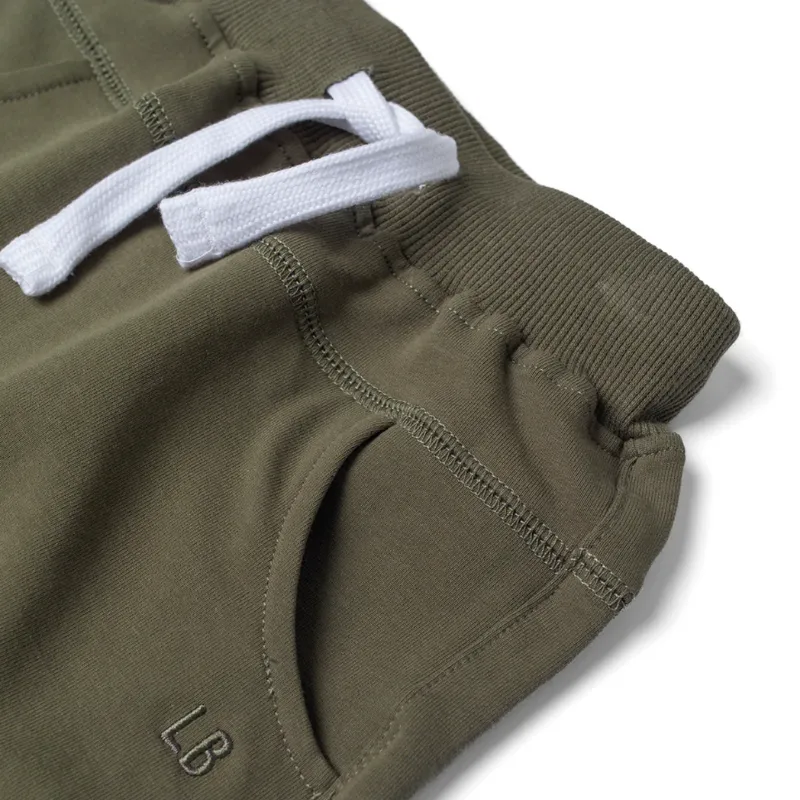Little Bipsy - Raw Edge Harem Shorts in Dark Moss