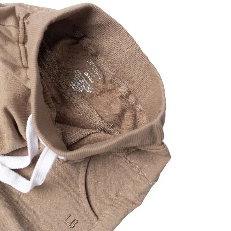 Little Bipsy - Raw Edge Harem Shorts in Taupe (7)