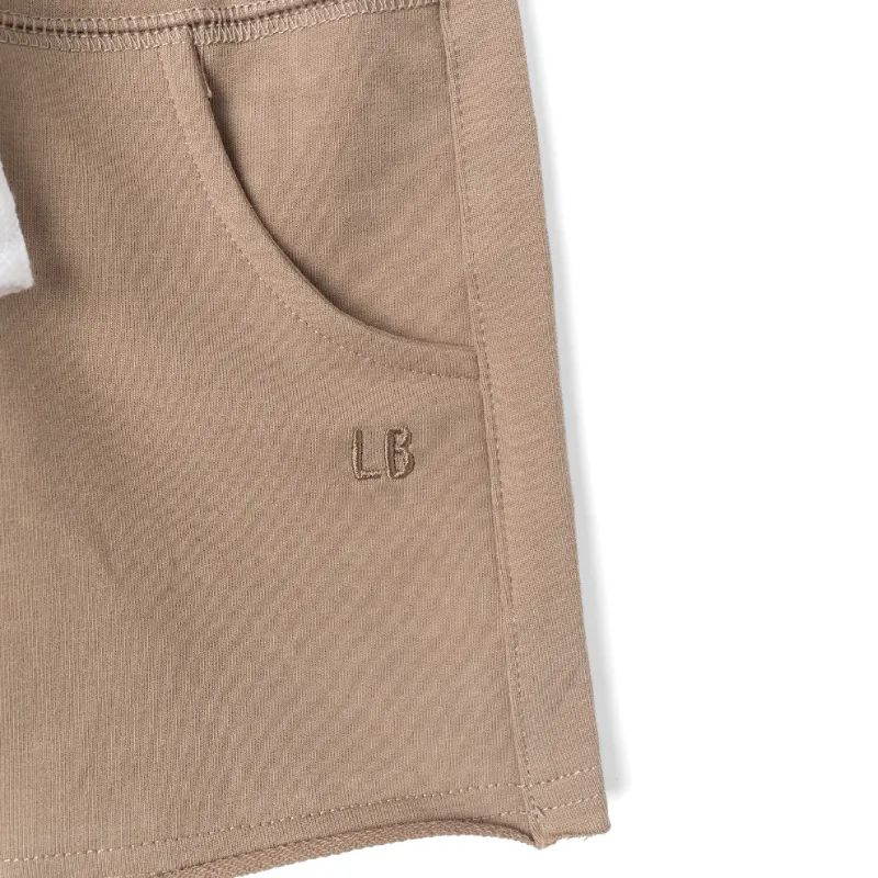 Little Bipsy - Raw Edge Harem Shorts in Taupe (7)