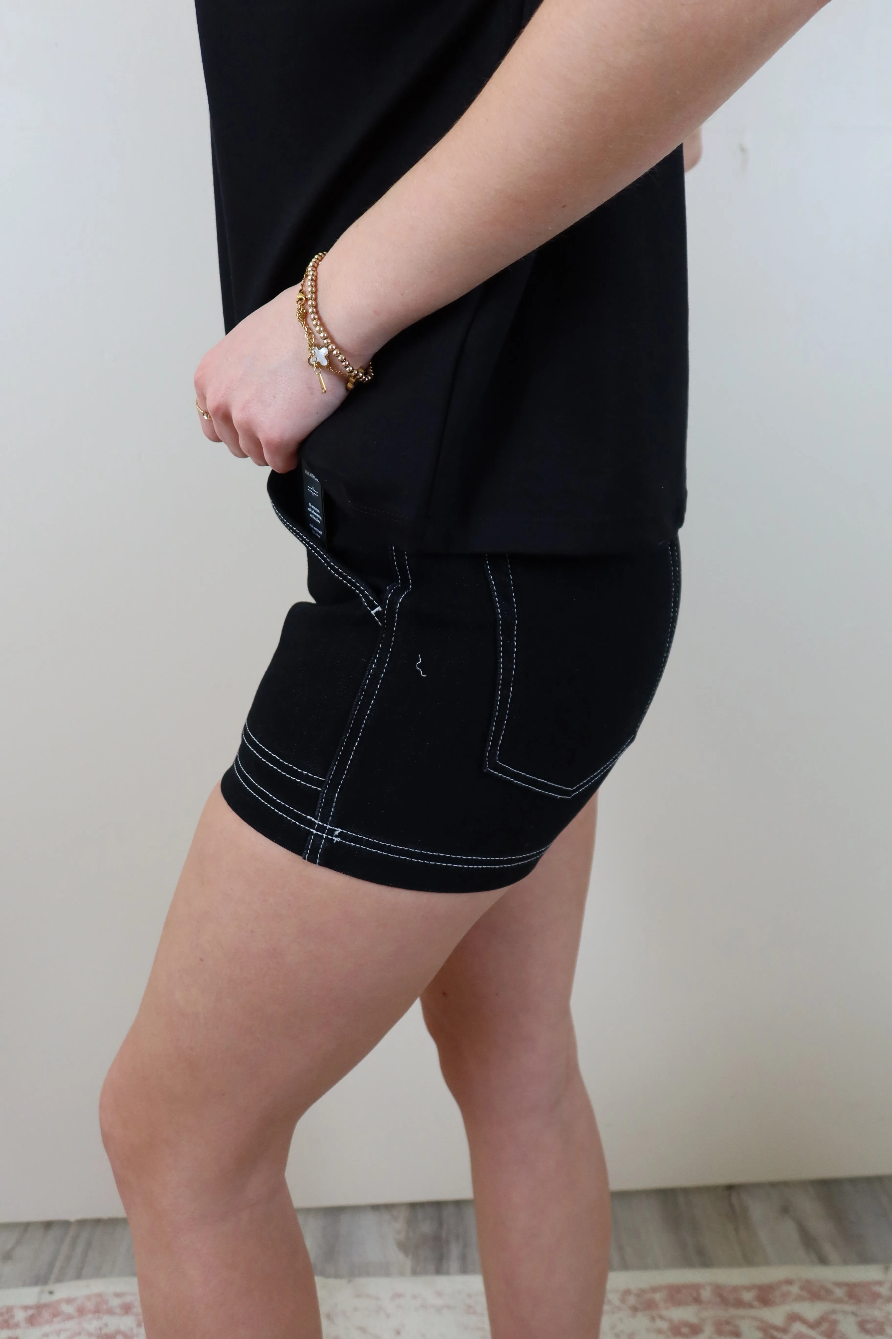 Liverpool Black Contrast Stitch Shorts