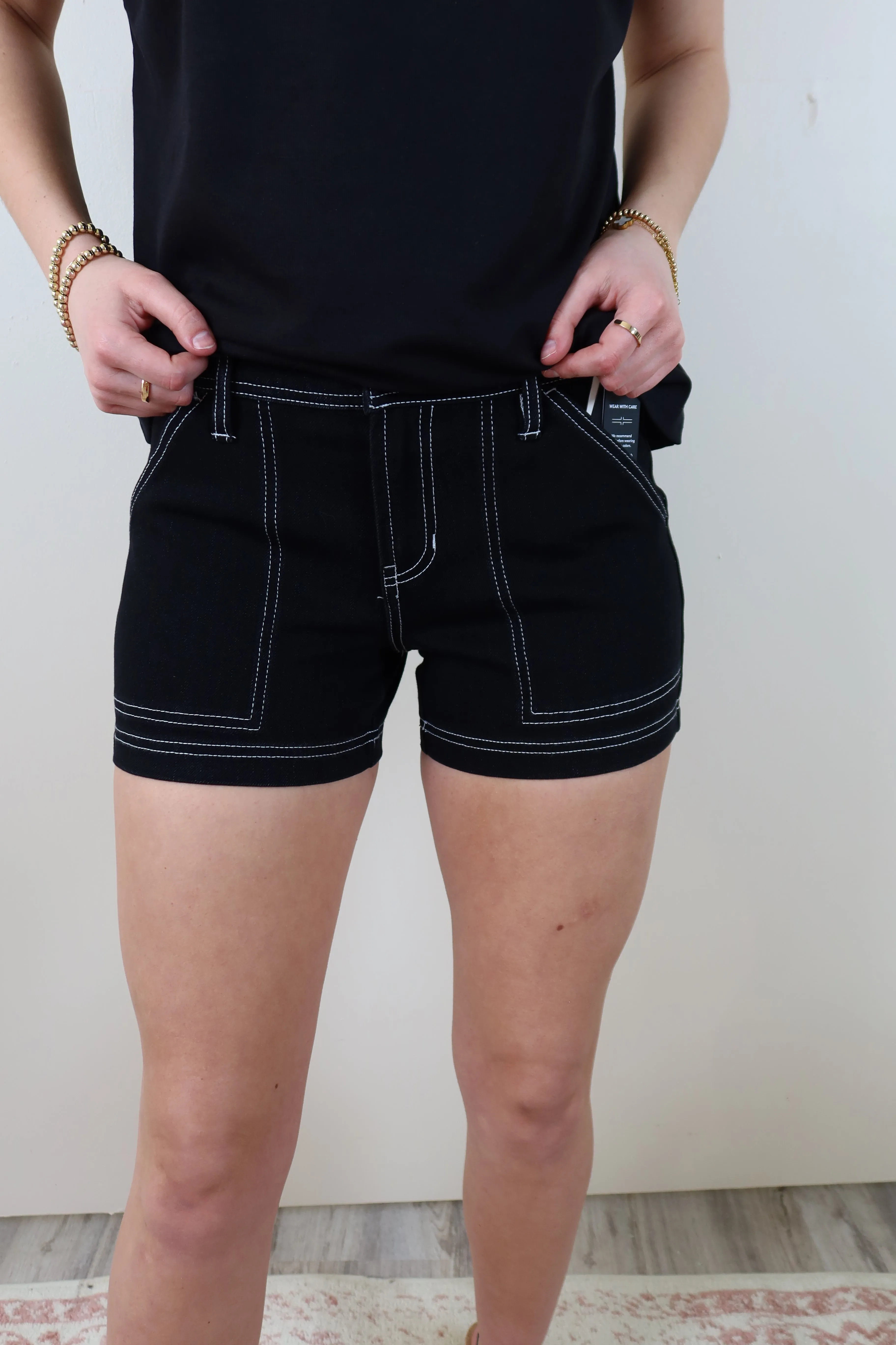 Liverpool Black Contrast Stitch Shorts