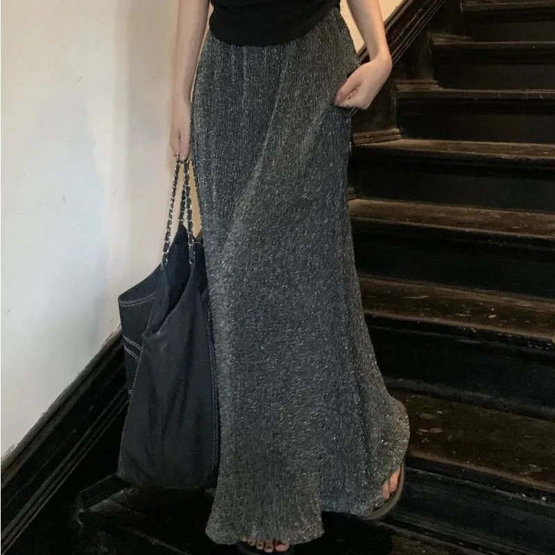 LVSANW Trumpet Skirt Women High Waist Temperament Vintage Fashion Simple Summer French Style Leisure Daily Stylish Charming Cozy Ladies