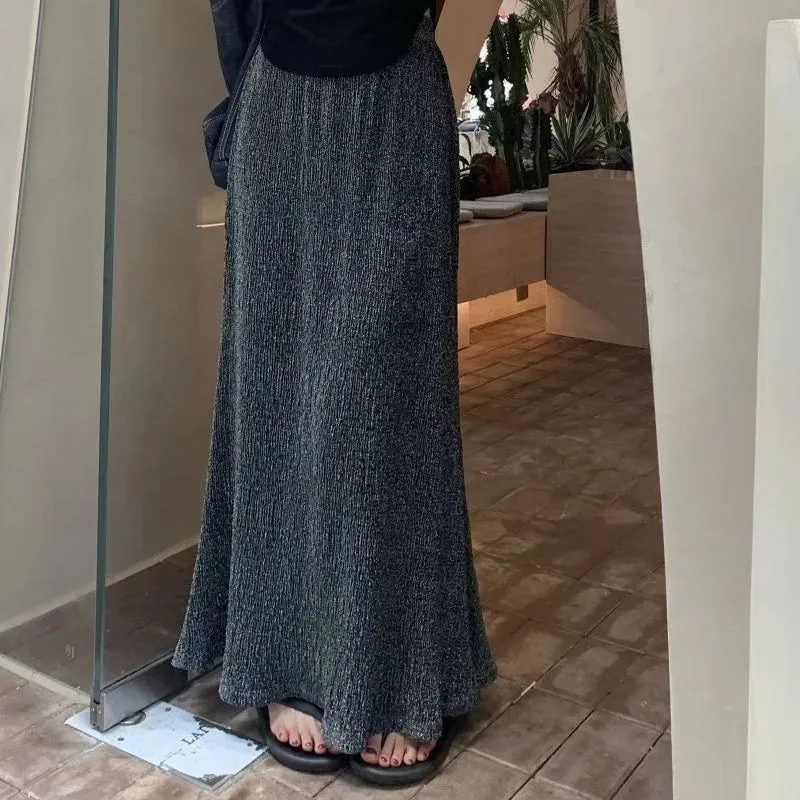 LVSANW Trumpet Skirt Women High Waist Temperament Vintage Fashion Simple Summer French Style Leisure Daily Stylish Charming Cozy Ladies