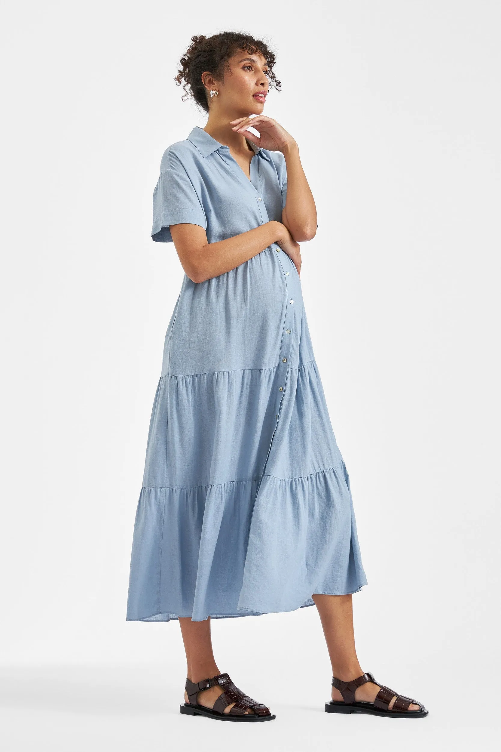 Macy Longline Linen Dress