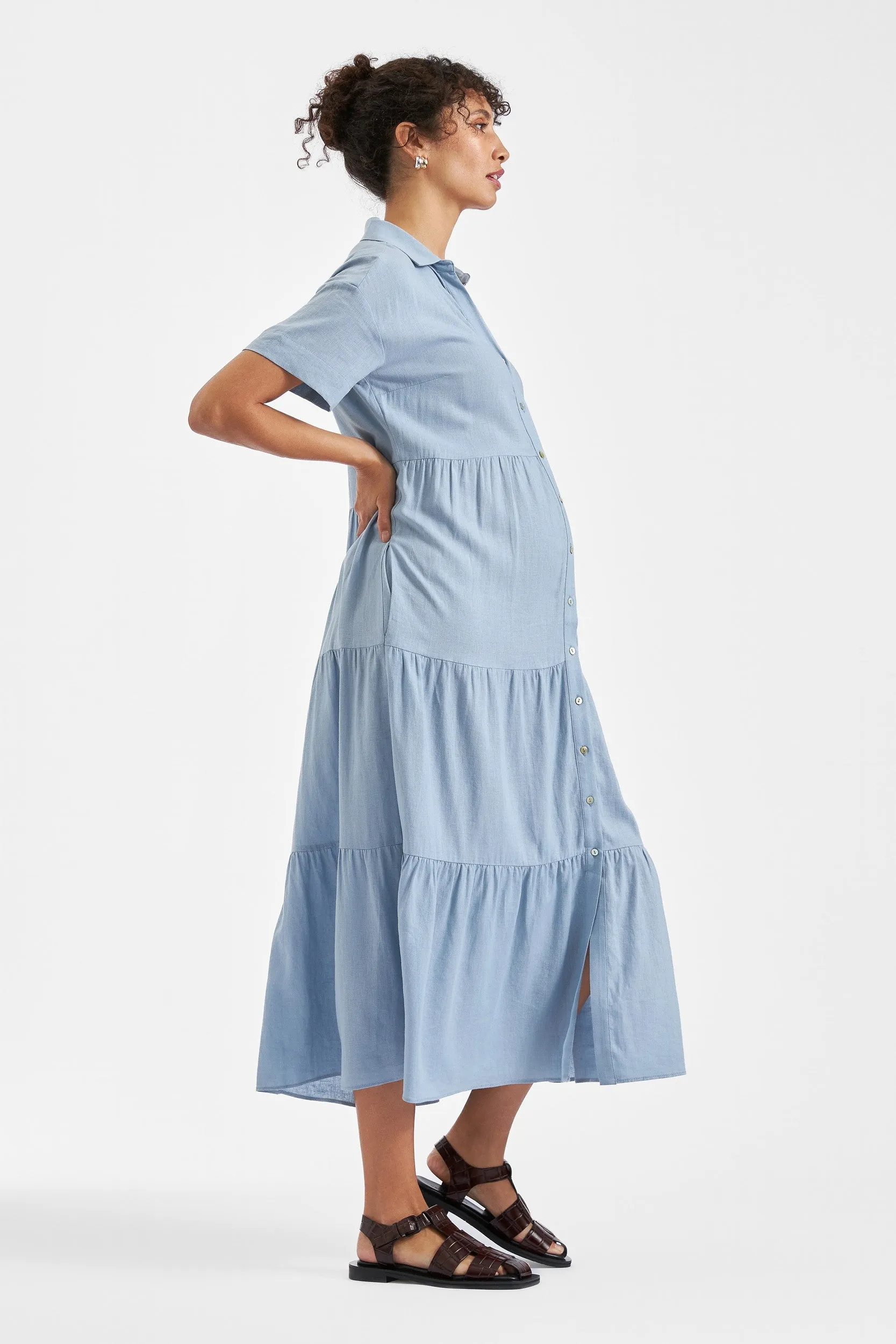 Macy Longline Linen Dress