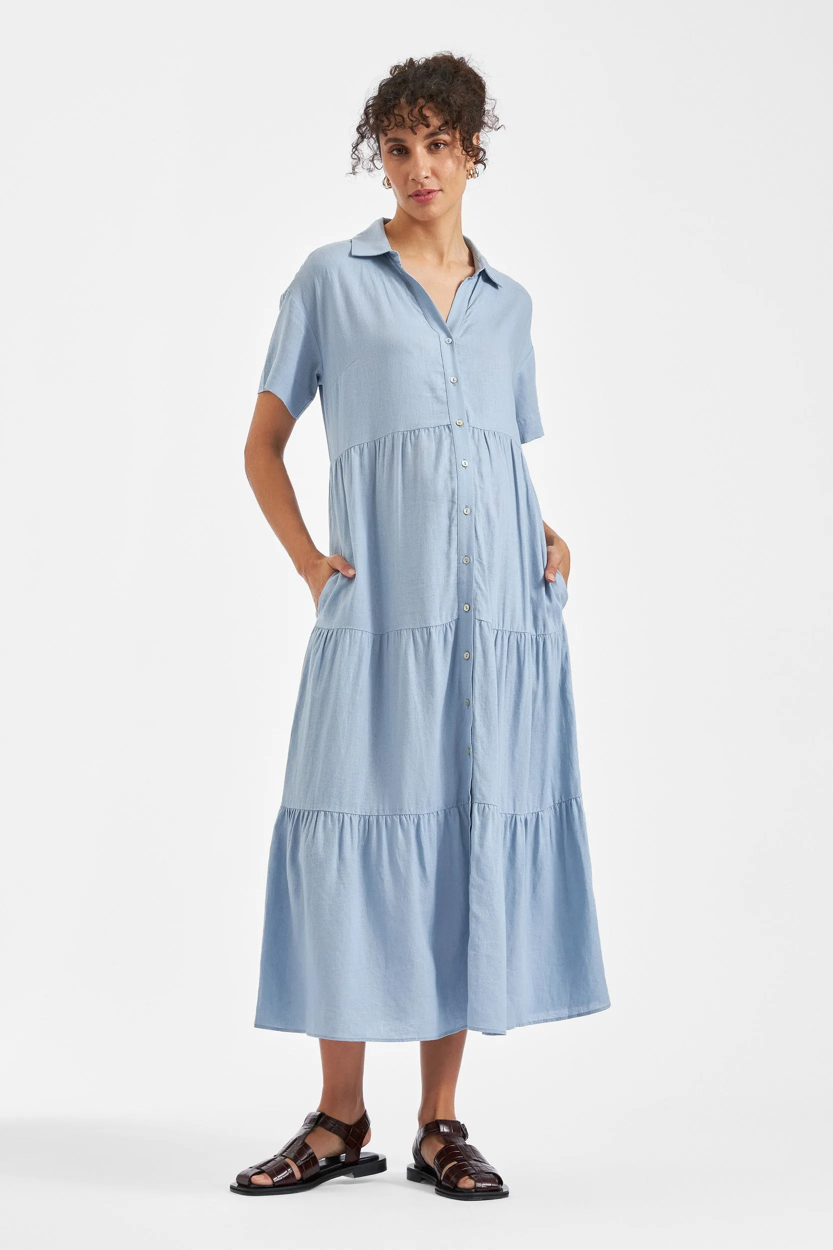 Macy Longline Linen Dress