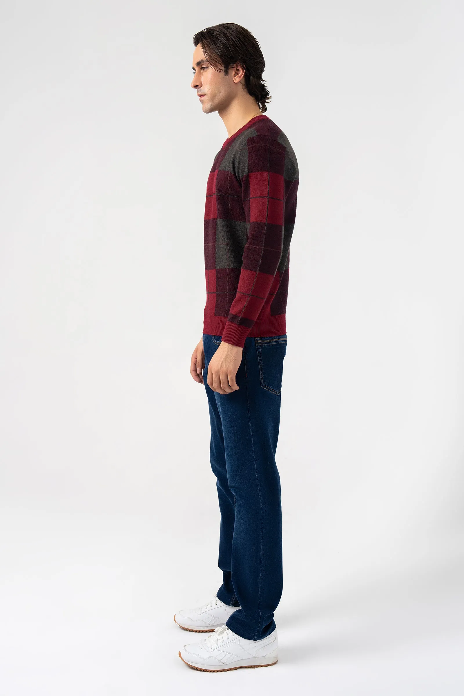 Maroon V Neck Sweater