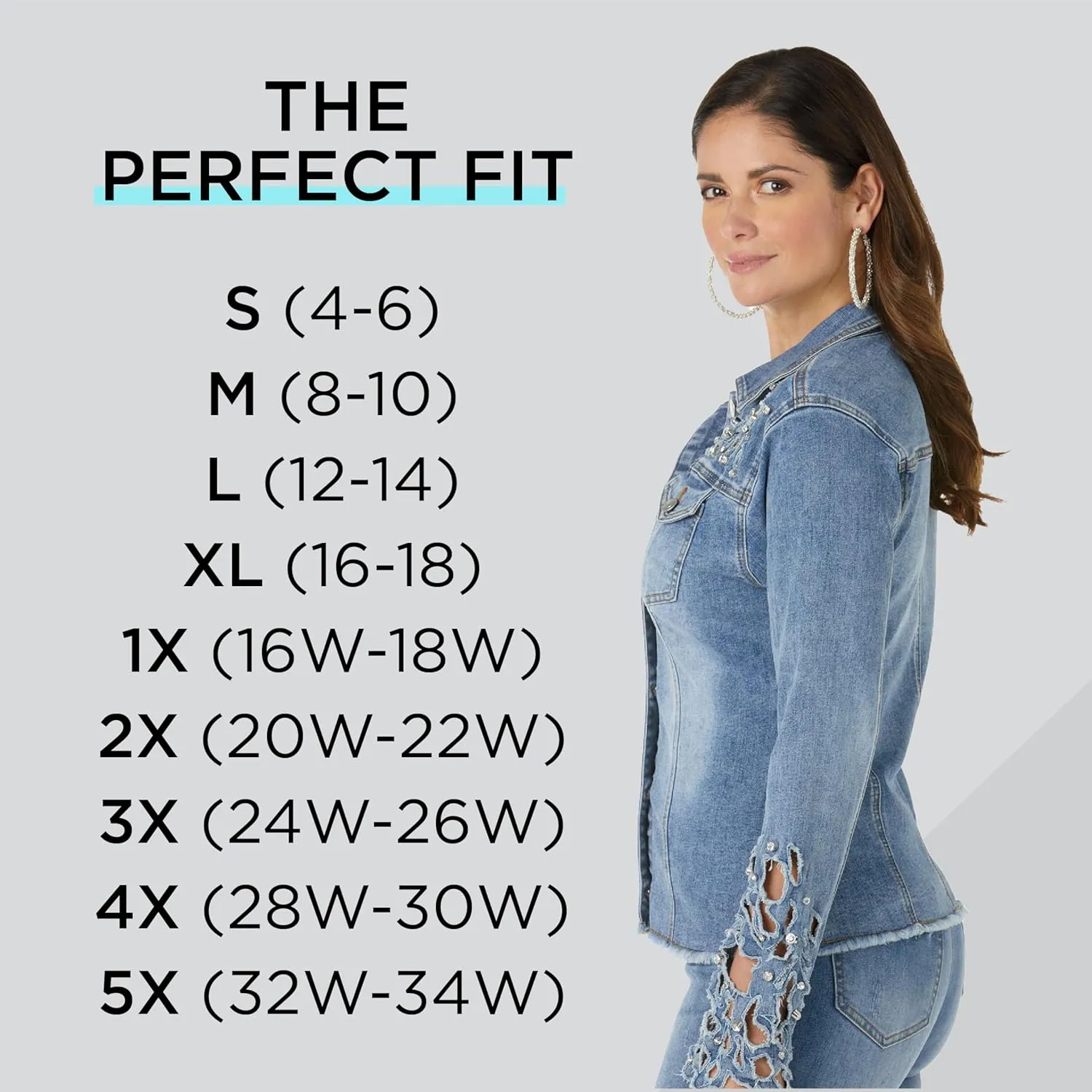 Masseys Women's Rhinestone Cutout Denim Jacket