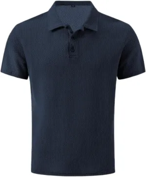 Mens Comfortable Breathable Summer Mesh V-Neck Short Sleeve Polo Shirt, Mesh Ice Silk Short-Sleeved T-Shirt for Men