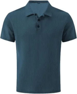 Mens Comfortable Breathable Summer Mesh V-Neck Short Sleeve Polo Shirt, Mesh Ice Silk Short-Sleeved T-Shirt for Men