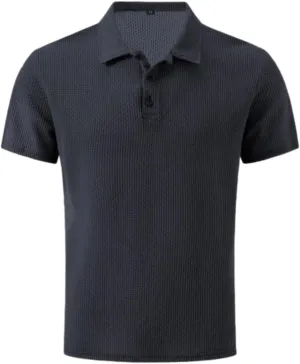 Mens Comfortable Breathable Summer Mesh V-Neck Short Sleeve Polo Shirt, Mesh Ice Silk Short-Sleeved T-Shirt for Men