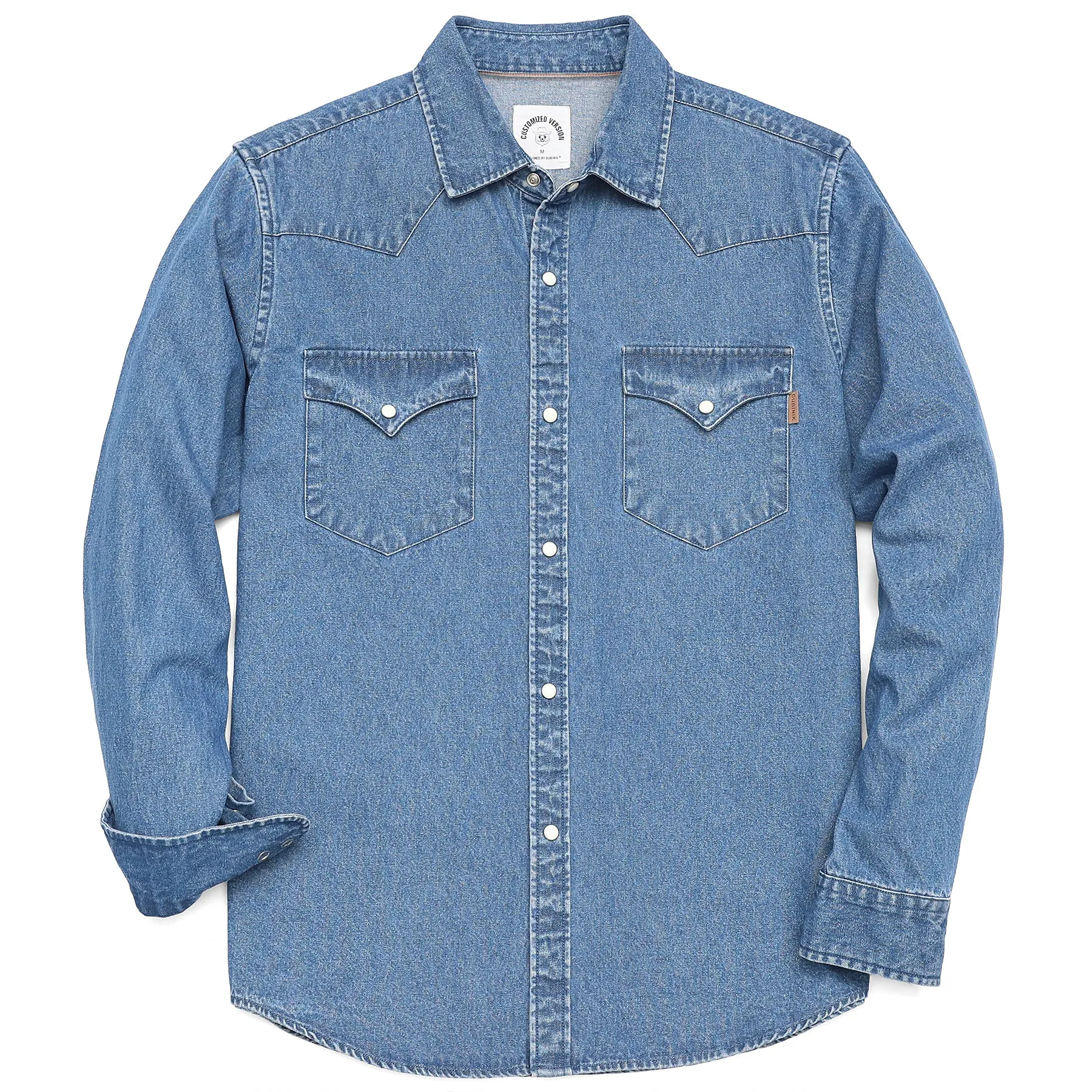 Men's cotton long sleeve denim shirt #4601