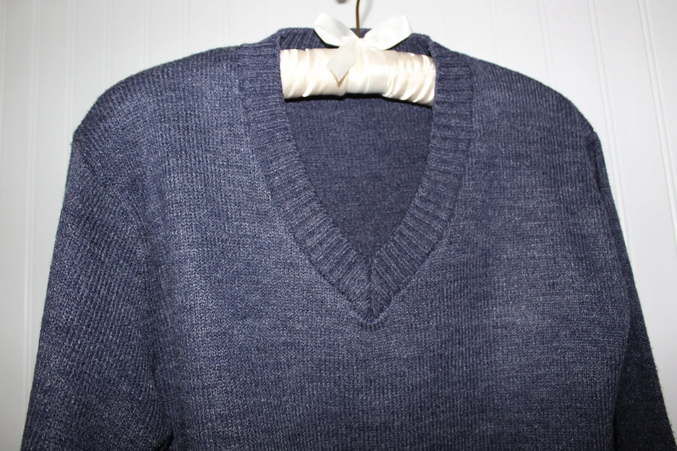 Munsingwear Wool Sweater Denim Blue Pullover Men Medium USA