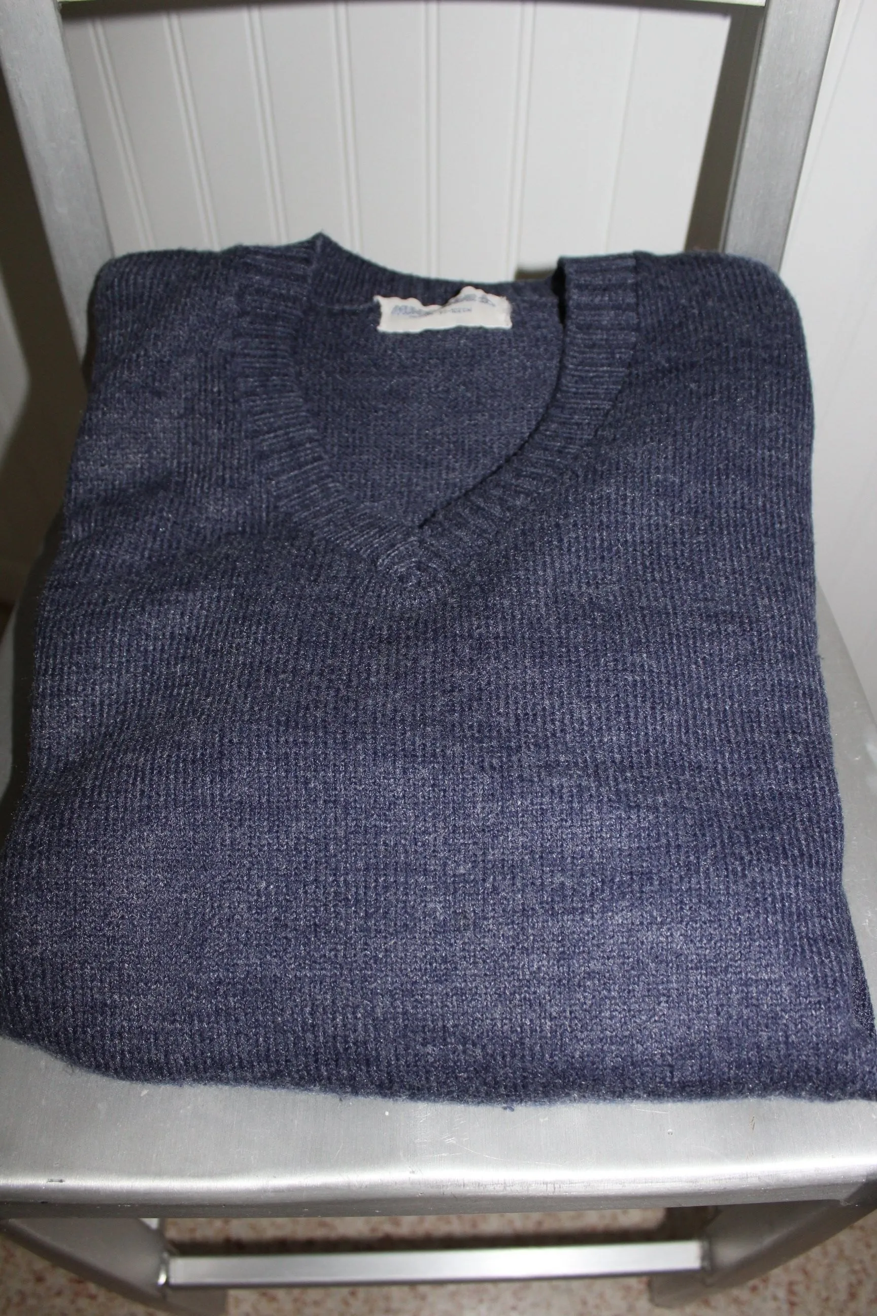 Munsingwear Wool Sweater Denim Blue Pullover Men Medium USA